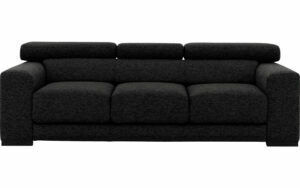 Afbeelding van een Goossens Bank Nora donkergrijs, stof, 3-zits, stijlvol landelijk