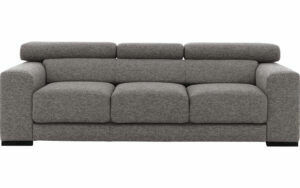 Afbeelding van een Goossens Bank Nora grijs, stof, 3-zits, stijlvol landelijk