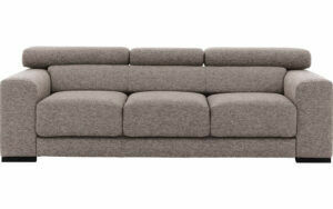 Afbeelding van een Goossens Bank Nora lichtgrijs, stof, 3-zits, stijlvol landelijk