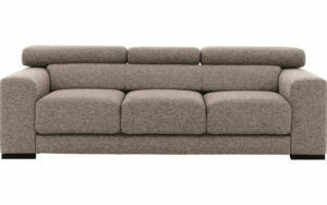 Afbeelding van een Goossens Bank Nora beige, stof, 3-zits, stijlvol landelijk