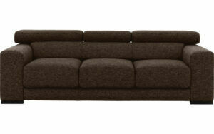 Afbeelding van een Goossens Bank Nora bruin, stof, 3-zits, stijlvol landelijk