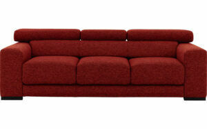Afbeelding van een Goossens Bank Nora rood, stof, 3-zits, stijlvol landelijk