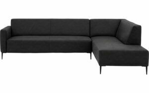 Afbeelding van een Goossens Bank Key West antraciet, micro leer, 3-zits, modern design met ligelement rechts