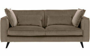 Afbeelding van een Goossens Bank Suite bruin, stof, 3-zits, elegant chic