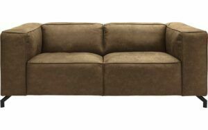 Afbeelding van een Goossens Bank Calvin groen, micro leer, 2-zits, modern design