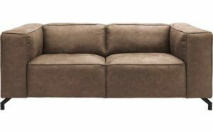 Afbeelding van een Goossens Bank Calvin bruin, micro leer, 2-zits, modern design