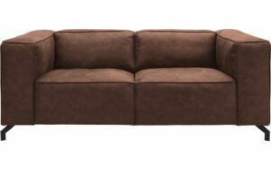 Afbeelding van een Goossens Bank Calvin bruin, micro leer, 2-zits, modern design