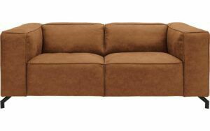 Afbeelding van een Goossens Bank Calvin cognac, micro leer, 2-zits, modern design