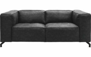 Afbeelding van een Goossens Bank Calvin antraciet, micro leer, 2-zits, modern design