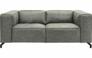 Afbeelding van een Goossens Bank Calvin grijs, micro leer, 2-zits, modern design