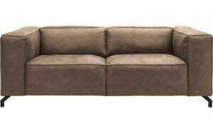 Afbeelding van een Goossens Bank Calvin bruin, micro leer, 2,5-zits, modern design