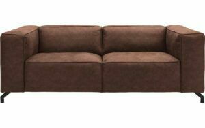 Afbeelding van een Goossens Bank Calvin bruin, micro leer, 2,5-zits, modern design