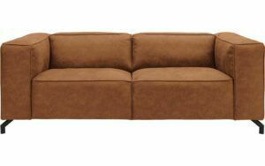 Afbeelding van een Goossens Bank Calvin cognac, micro leer, 2,5-zits, modern design