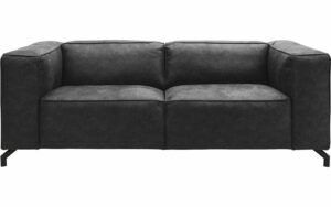 Afbeelding van een Goossens Bank Calvin antraciet, micro leer, 2,5-zits, modern design