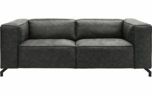 Afbeelding van een Goossens Bank Calvin grijs, micro leer, 2,5-zits, modern design