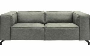 Afbeelding van een Goossens Bank Calvin grijs, micro leer, 2,5-zits, modern design