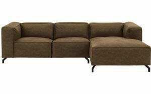 Afbeelding van een Goossens Bank Calvin groen, micro leer, 2,5-zits, modern design