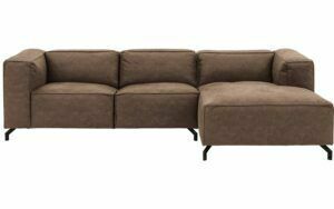 Afbeelding van een Goossens Bank Calvin bruin, micro leer, 2,5-zits, modern design