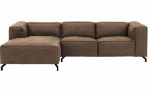 Afbeelding van een Goossens Bank Calvin bruin, micro leer, 2,5-zits, modern design