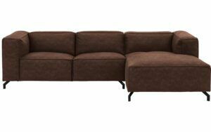 Afbeelding van een Goossens Bank Calvin bruin, micro leer, 2,5-zits, modern design