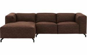 Afbeelding van een Goossens Bank Calvin bruin, micro leer, 2,5-zits, modern design