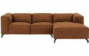 Afbeelding van een Goossens Bank Calvin cognac, micro leer, 2,5-zits, modern design