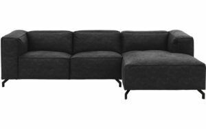 Afbeelding van een Goossens Bank Calvin antraciet, micro leer, 2,5-zits, modern design