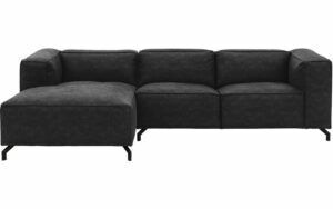 Afbeelding van een Goossens Bank Calvin antraciet, micro leer, 2,5-zits, modern design