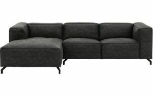 Afbeelding van een Goossens Bank Calvin grijs, micro leer, 2,5-zits, modern design