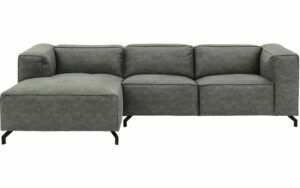 Afbeelding van een Goossens Bank Calvin grijs, micro leer, 2,5-zits, modern design