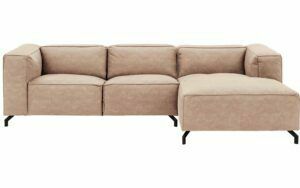 Afbeelding van een Goossens Bank Calvin beige, micro leer, 2,5-zits, modern design