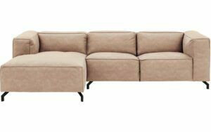 Afbeelding van een Goossens Bank Calvin beige, micro leer, 2,5-zits, modern design