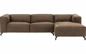 Afbeelding van een Goossens Bank Calvin bruin, micro leer, 3,5-zits, modern design