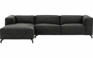 Afbeelding van een Goossens Bank Calvin grijs, micro leer, 3,5-zits, modern design