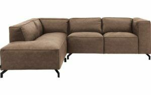 Afbeelding van een Goossens Bank Calvin bruin, micro leer, 2-zits, modern design met ligelement links