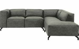 Afbeelding van een Goossens Bank Calvin grijs, micro leer, 2-zits, modern design met ligelement rechts