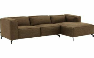 Afbeelding van een Goossens Bank Calvin groen, micro leer, 3-zits, modern design