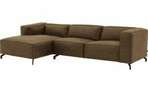 Afbeelding van een Goossens Bank Calvin groen, micro leer, 3-zits, modern design