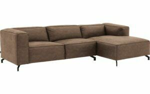 Afbeelding van een Goossens Bank Calvin bruin, micro leer, 3-zits, modern design