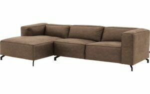 Afbeelding van een Goossens Bank Calvin bruin, micro leer, 3-zits, modern design