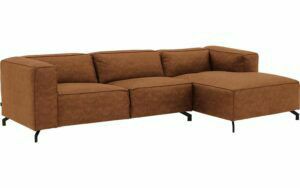 Afbeelding van een Goossens Bank Calvin cognac, micro leer, 3-zits, modern design