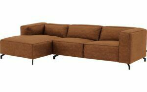 Afbeelding van een Goossens Bank Calvin cognac, micro leer, 3-zits, modern design