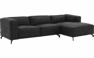 Afbeelding van een Goossens Bank Calvin antraciet, micro leer, 3-zits, modern design