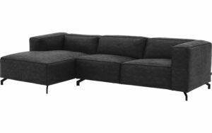 Afbeelding van een Goossens Bank Calvin antraciet, micro leer, 3-zits, modern design