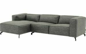 Afbeelding van een Goossens Bank Calvin grijs, micro leer, 3-zits, modern design