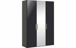 Afbeelding van een Goossens Kledingkast Easy Storage Ddk, Kledingkast 153 cm breed, 220 cm hoog, 2x draaideur en 1x spiegel draaideur midden