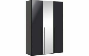 Afbeelding van een Goossens Kledingkast Easy Storage Ddk, Kledingkast 153 cm breed, 220 cm hoog, 2x draaideur en 1x spiegel draaideur midden