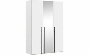 Afbeelding van een Goossens Kledingkast Easy Storage Ddk, Kledingkast 153 cm breed, 220 cm hoog, 2x draaideur en 1x spiegel draaideur midden