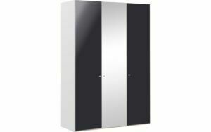 Afbeelding van een Goossens Kledingkast Easy Storage Ddk, Kledingkast 153 cm breed, 220 cm hoog, 2x draaideur en 1x spiegel draaideur midden
