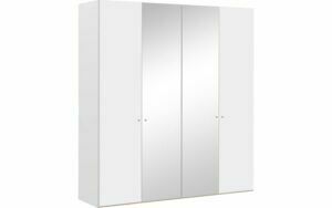 Afbeelding van een Goossens Kledingkast Easy Storage Ddk, Kledingkast 203 cm breed, 220 cm hoog, 2x draaideur en 2x spiegel draaideur midden